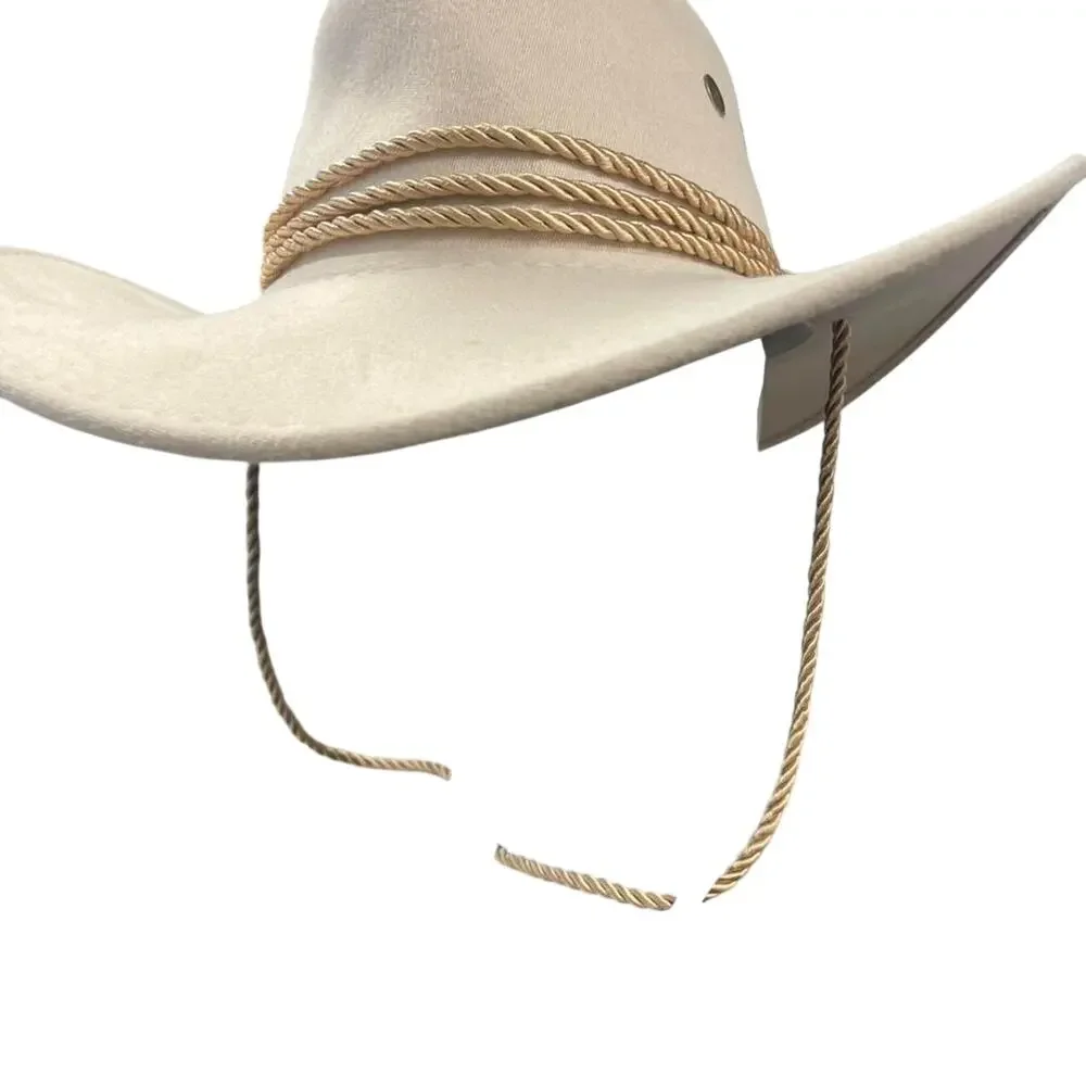 Tan cowboy hat with rope